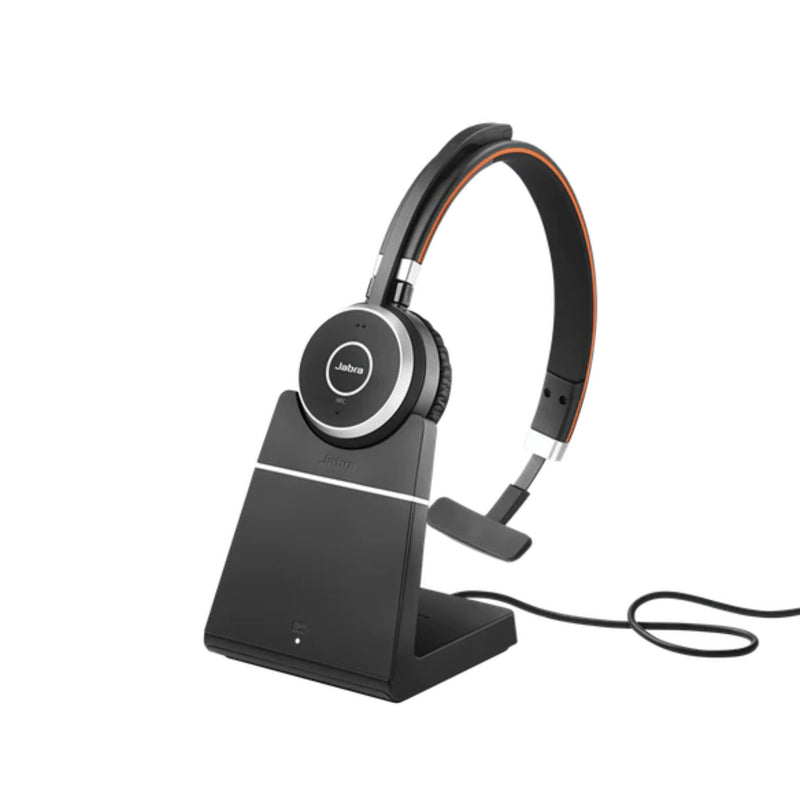 Jabra Evolve 65+ UC Mono Headset With Charging Stand 6593-823-499